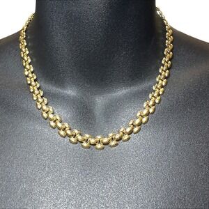 Lussoro Rounded Cuban Miami Link Chain 16" with 2" Extender 18KT Gold Plated NEW